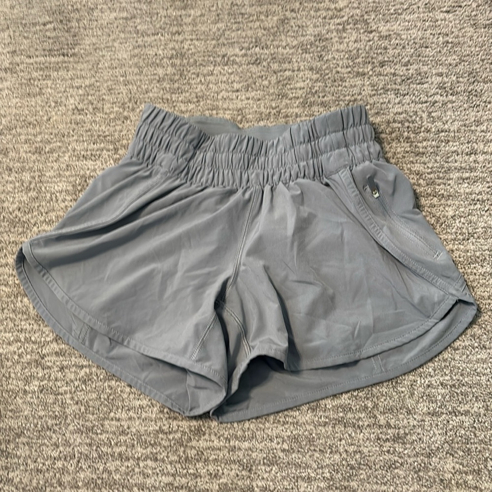 Light grey Lululemon Track That shorts. Size 4.